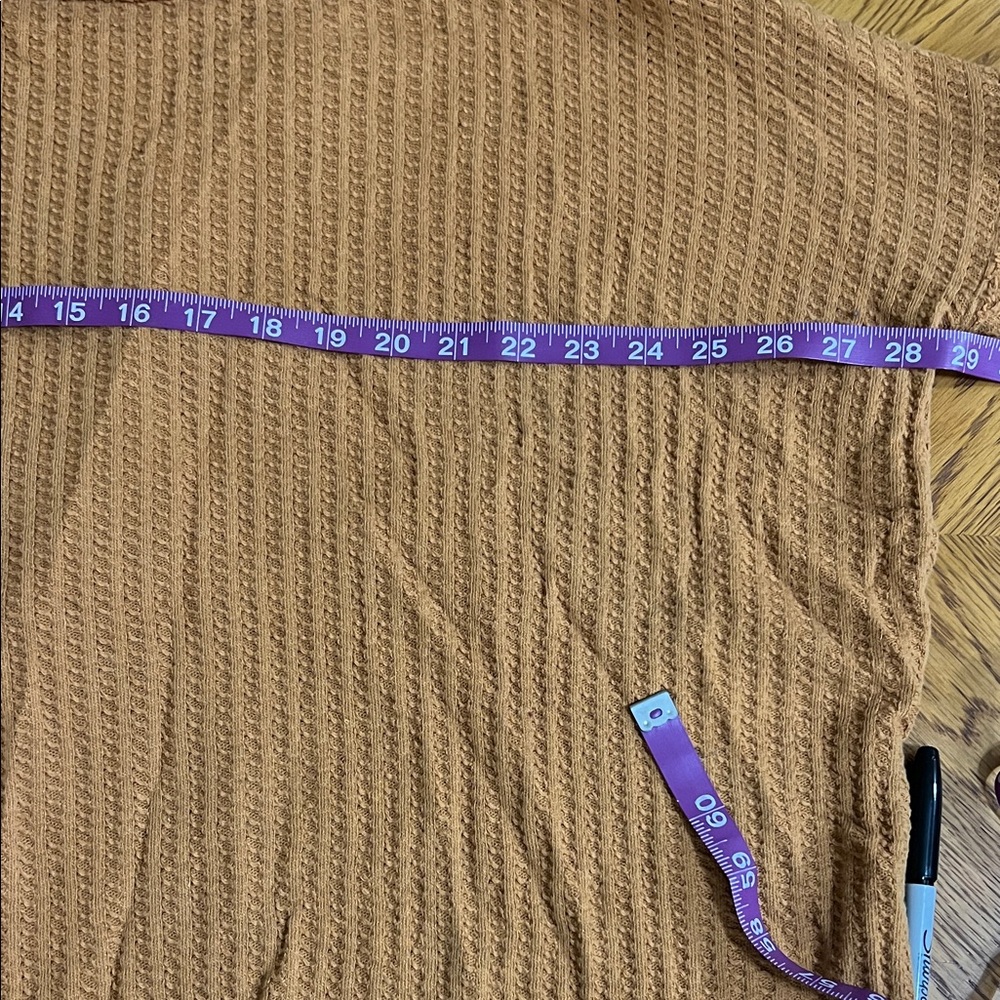 Cozy Mustard Waffle Knit Top - Picture 7 of 8